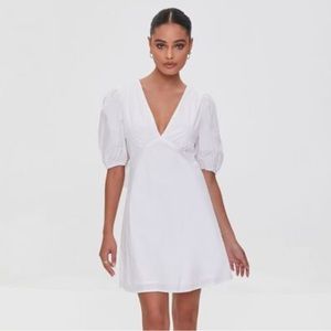 Forever 21 Cutout Puff Sleeve Mini Dress